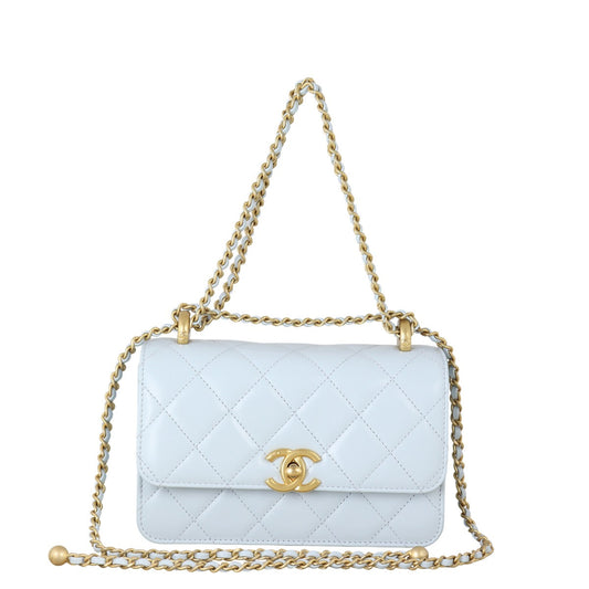 Chanel CC Flap Crossbody Quilted Blue Crossbody Bag