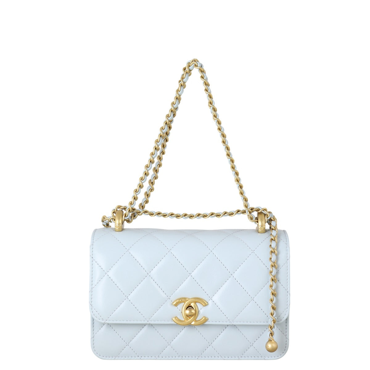 Chanel CC Flap Crossbody Quilted Blue Crossbody Bag