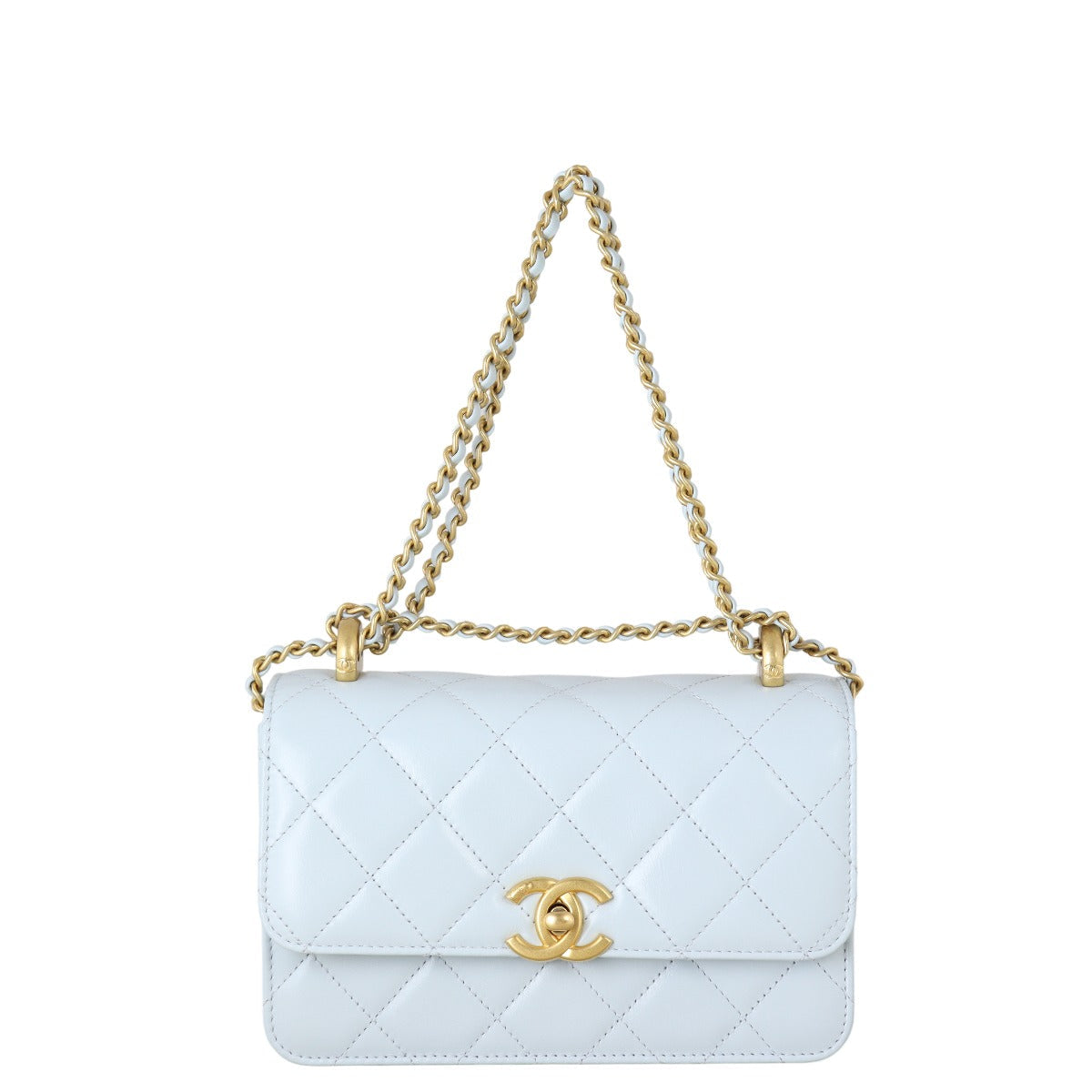 Chanel CC Flap Crossbody Quilted Blue Crossbody Bag