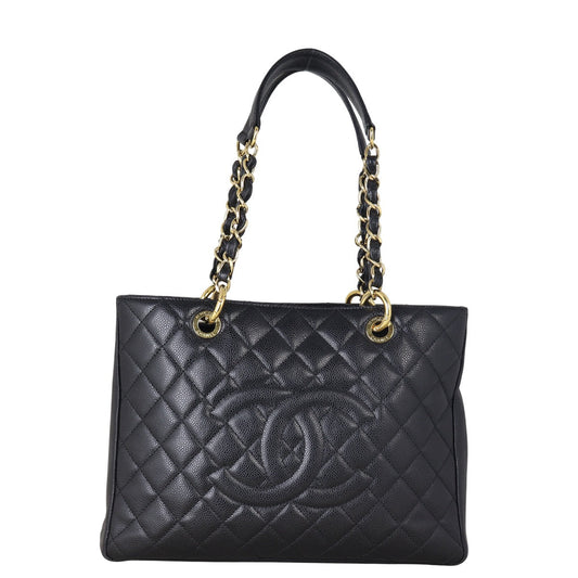 Chanel Grand Shopping Tote Quilted Black Shoulder Bag Tote 21082025