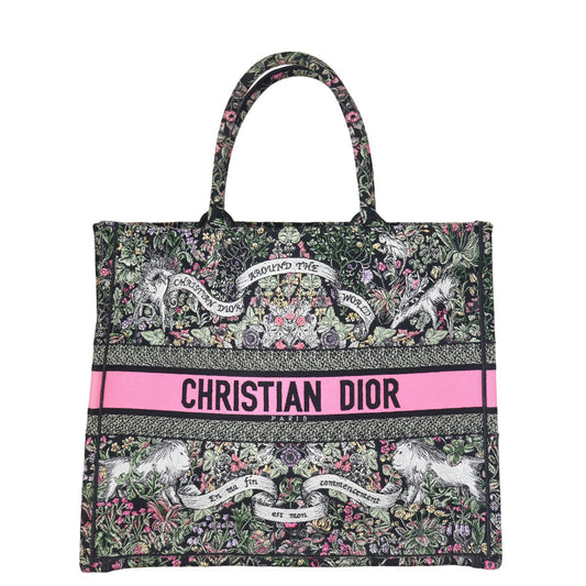 Dior Tote Bag Book Tote Around The World Canvas Large Shoulder Bag