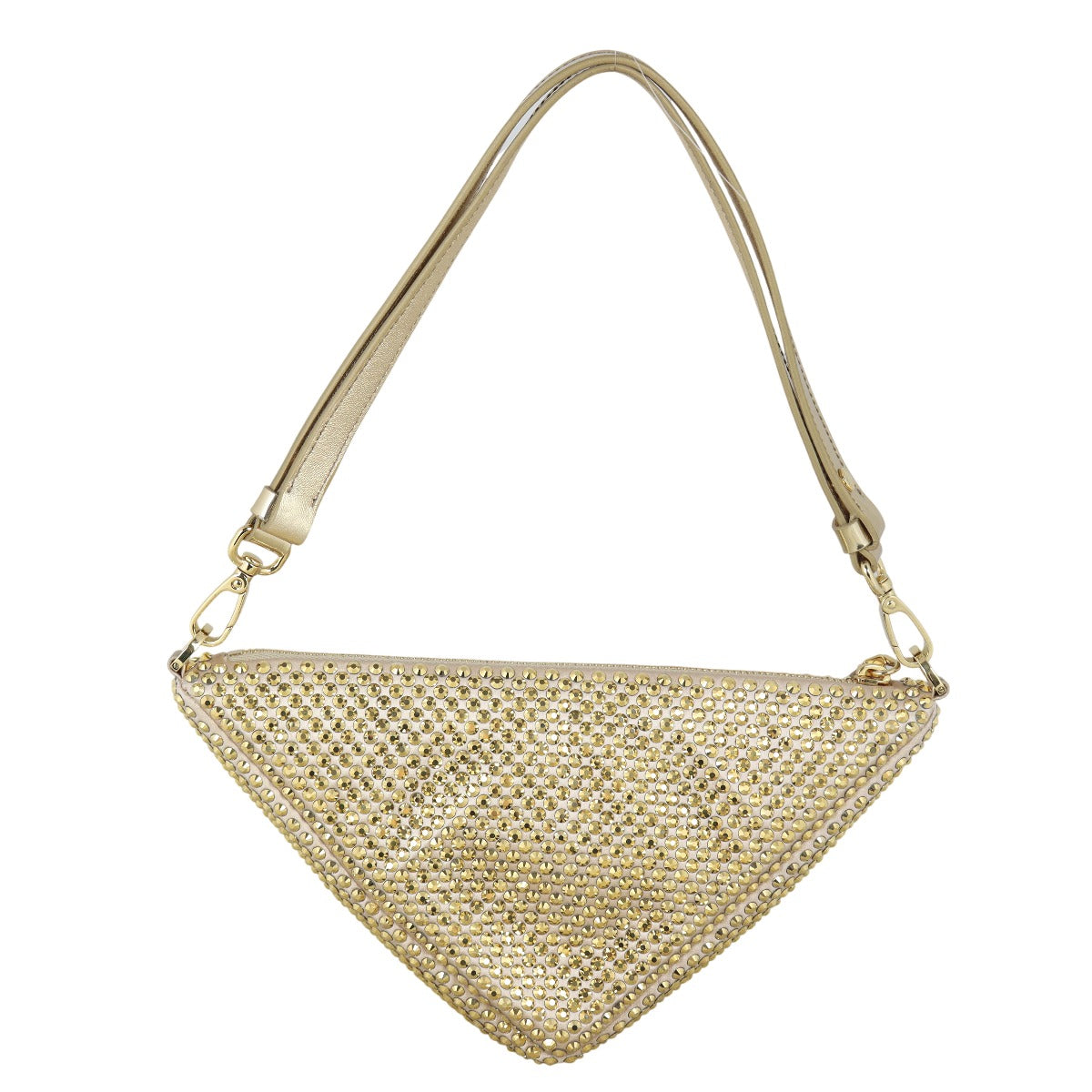 Prada Triangle Crystal Shoulder Bag Satin