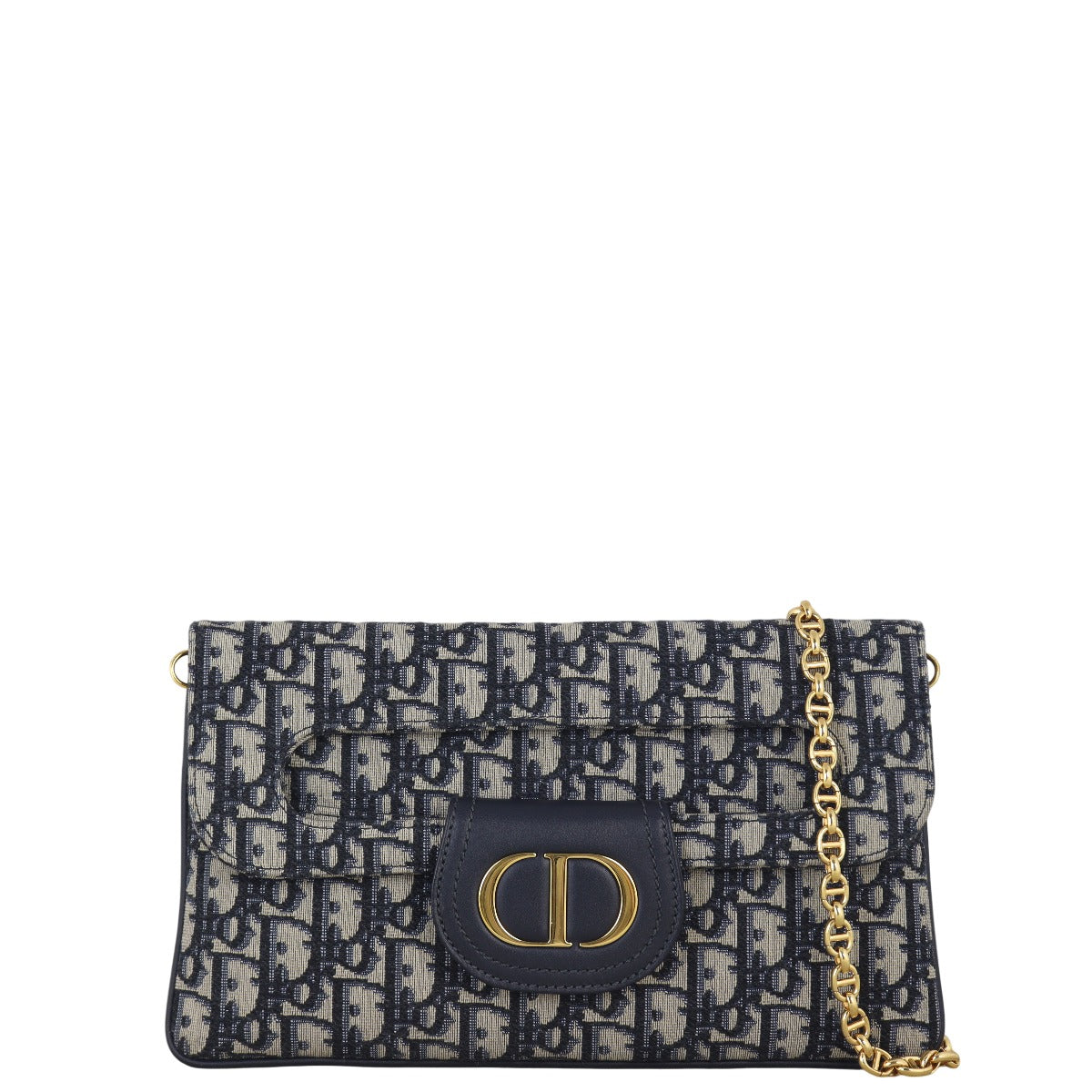 Dior Montaigne Double Clutch With Oblique Handbag Chain Clutch Bag