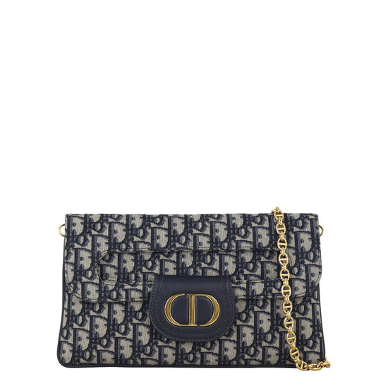 Dior Crossbody Bag Montaigne Double Clutch with Oblique Canvas Mini Small Clutch Bag