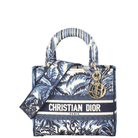 Dior Lady D Lite Palm Tree Toile De Medium Travel Bag