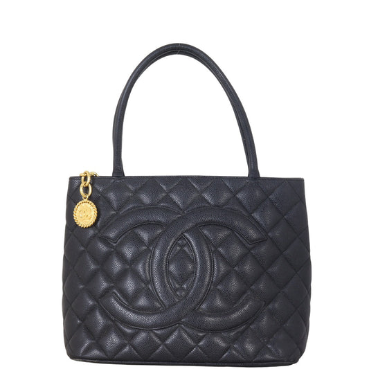 Chanel Medallion Tote Quilted Black Shoulder Bag