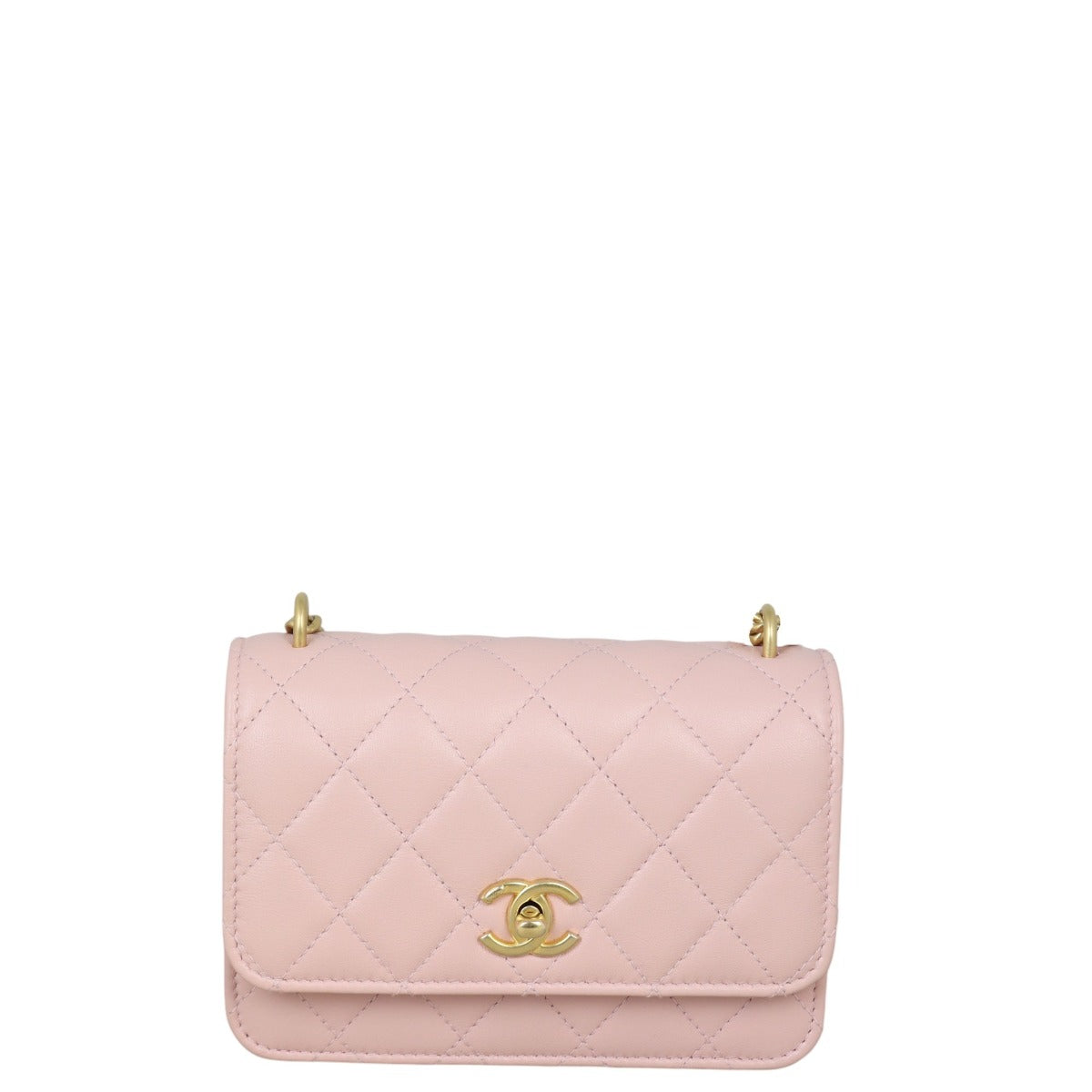 Chanel Sweetheart Wallet on Chain Handbag Quilted Pink Crossbody Bag