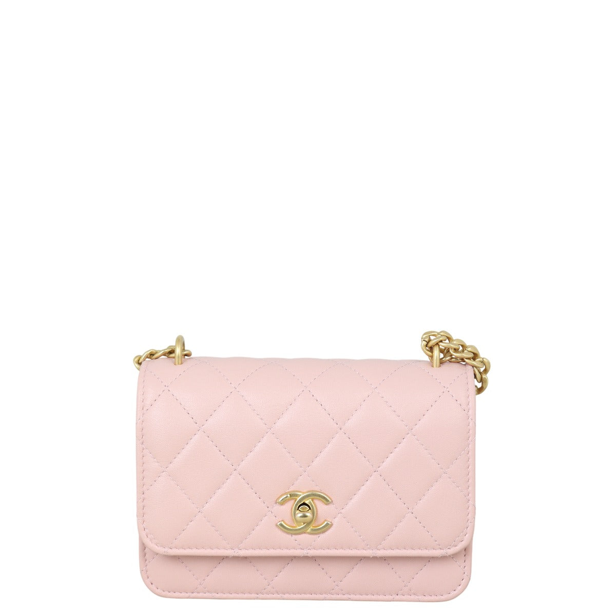 Chanel Sweetheart Wallet on Chain Handbag Quilted Pink Crossbody Bag