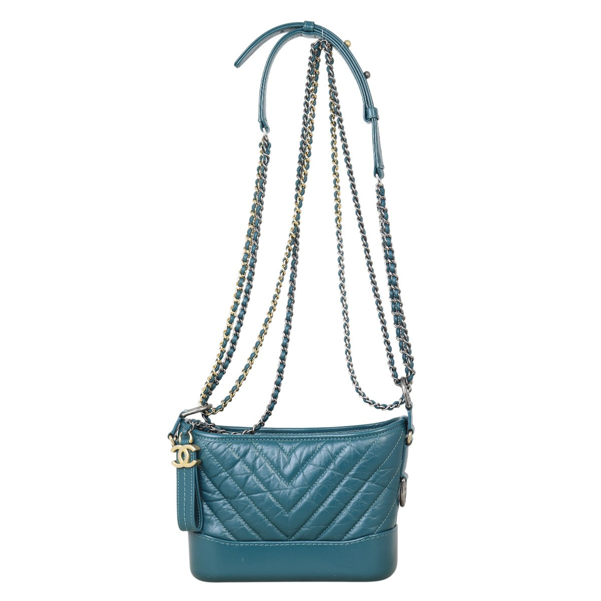 Chanel Gabrielle Hobo Chevron Quilted Small Crossbody Bag