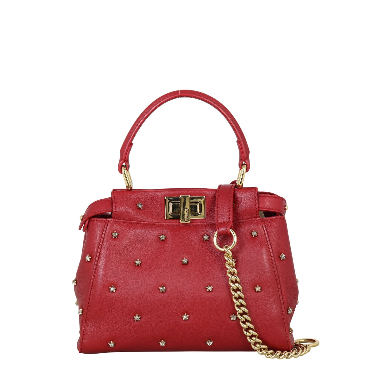 Fendi Star Crystal Embellished Xs Iconic Peekaboo Shoulder Shoulder Bag