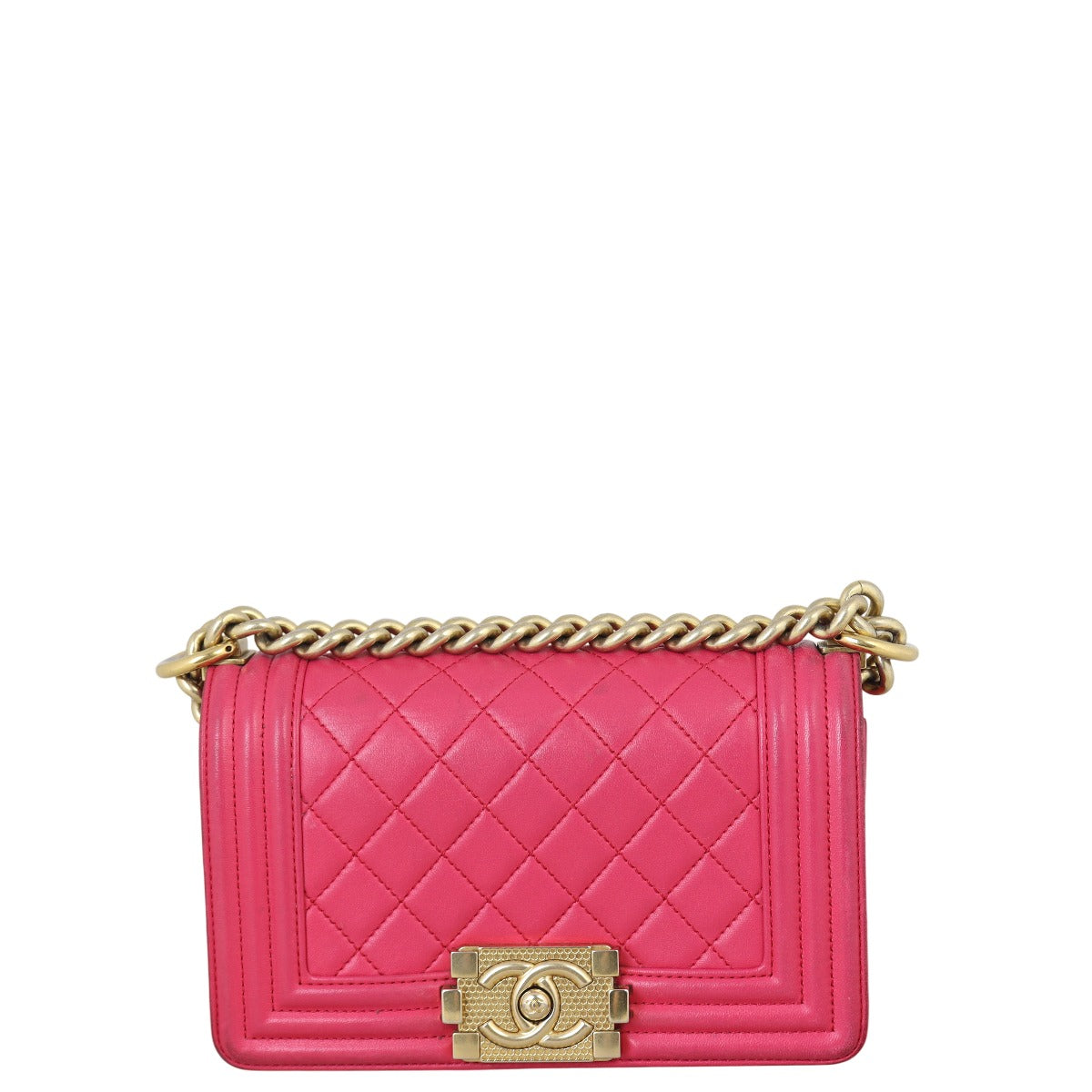 Chanel Boy Handbag Quilted Pink Crossbody Bag Small 12092025