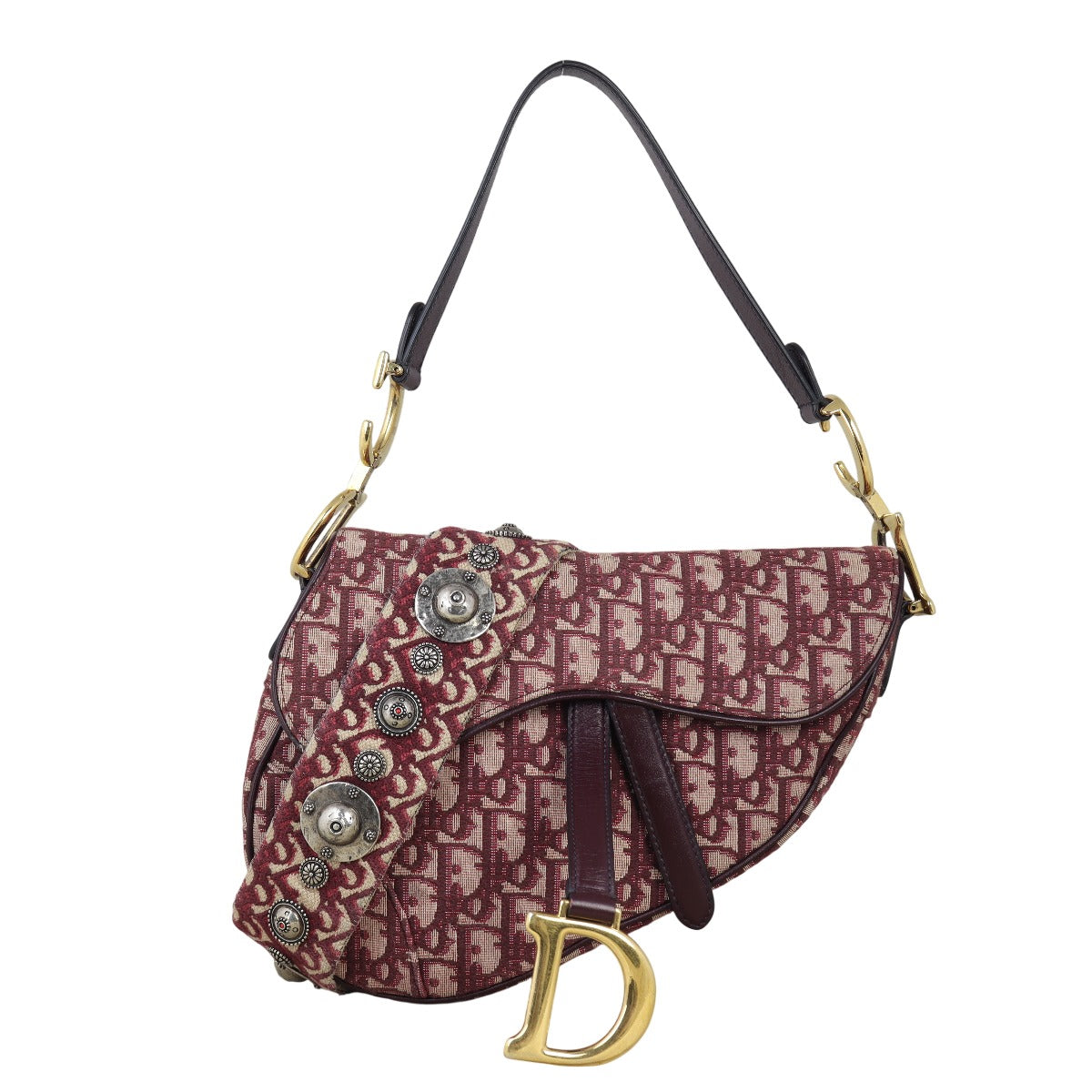 Dior Shoulder Bag Saddle Bag Oblique with Strap 2 Canvas Embroidered