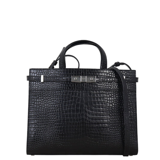 YSL Saint Laurent Saint Laurent Manhattan Tote Croc Embossed Medium Crossbody Bag