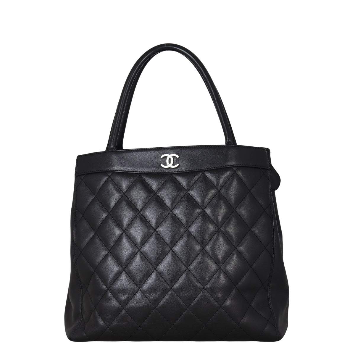 Chanel CC Shopping Tote Quilted Black Shoulder Bag