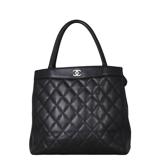 Chanel CC Shopping Tote Quilted Black Shoulder Bag