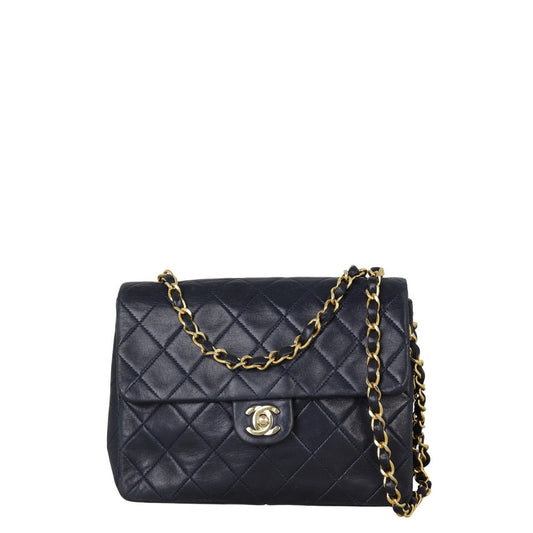 Chanel CC Single Bag Quilted Blue Crossbody Bag