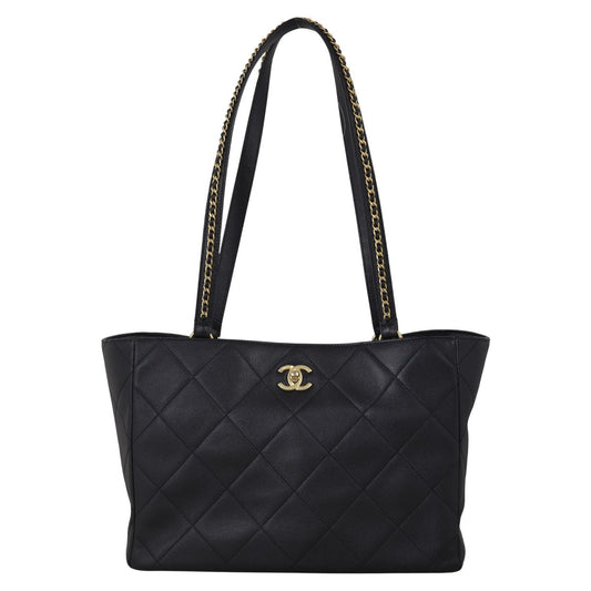 Chanel CC Shopping Tote Quilted Black Shoulder Bag Tote 03102025