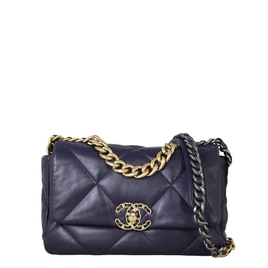 Chanel 19 Flap Bag Quilted Blue Crossbody Bag