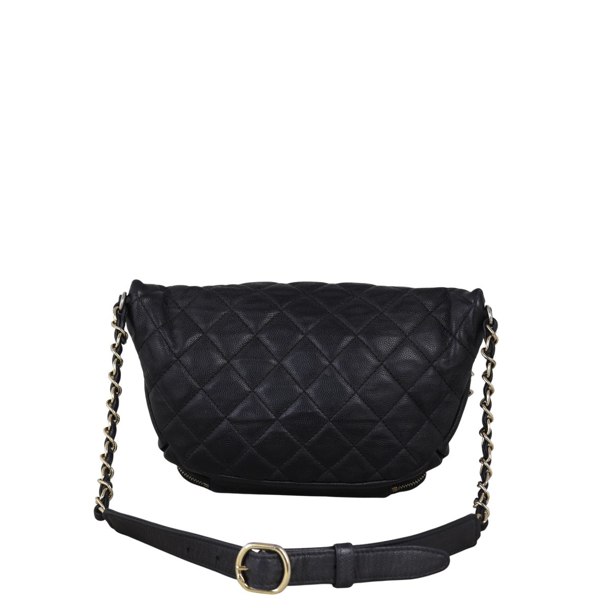 Chanel Business Affinity Waist Bag Quilted Black Handbag