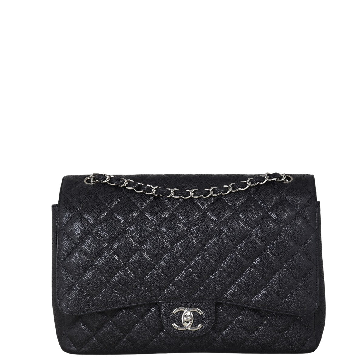 Chanel Classic Double Maxi Handbag Quilted Black Crossbody Bag