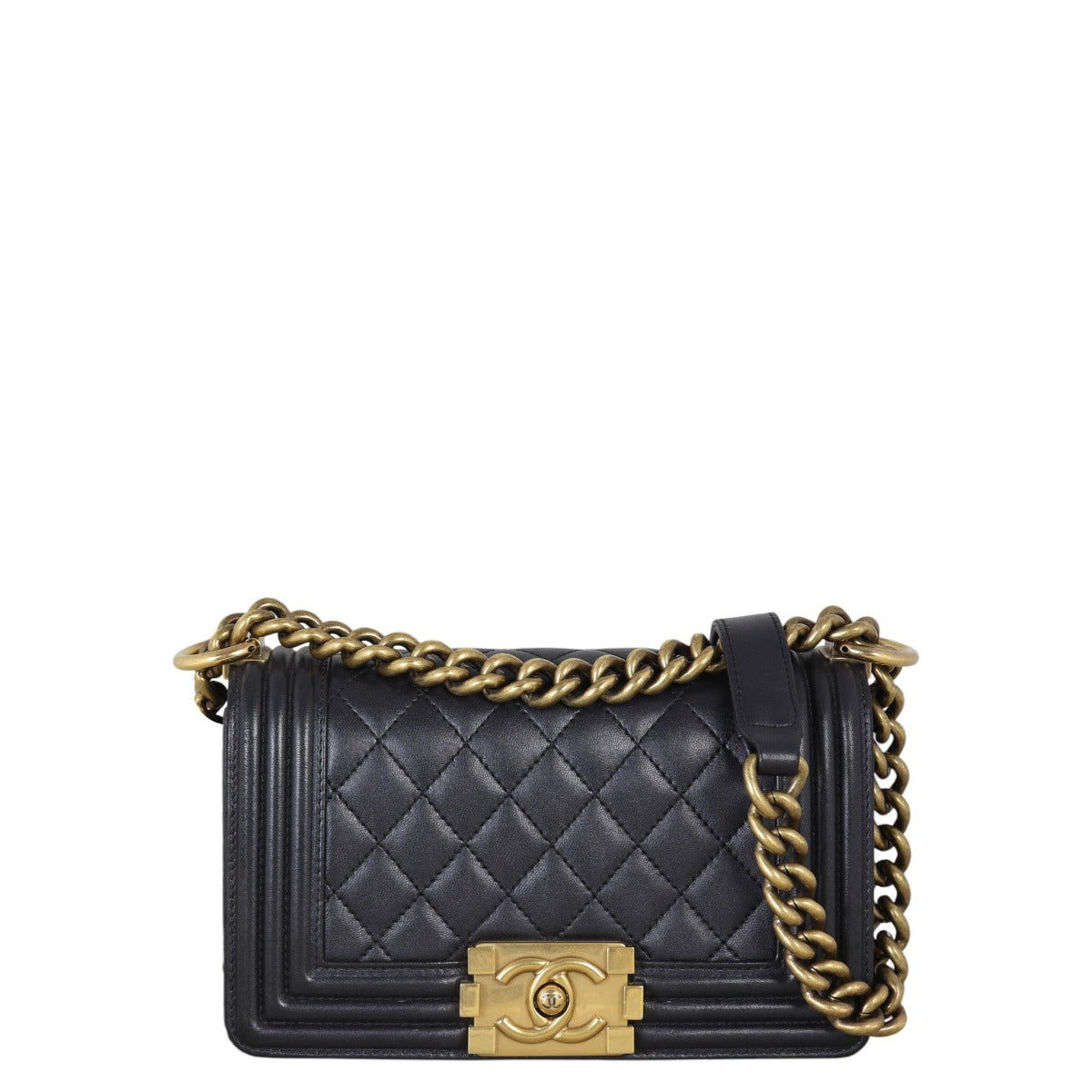 Chanel Boy Handbag Quilted Black Crossbody Bag Small 21102025
