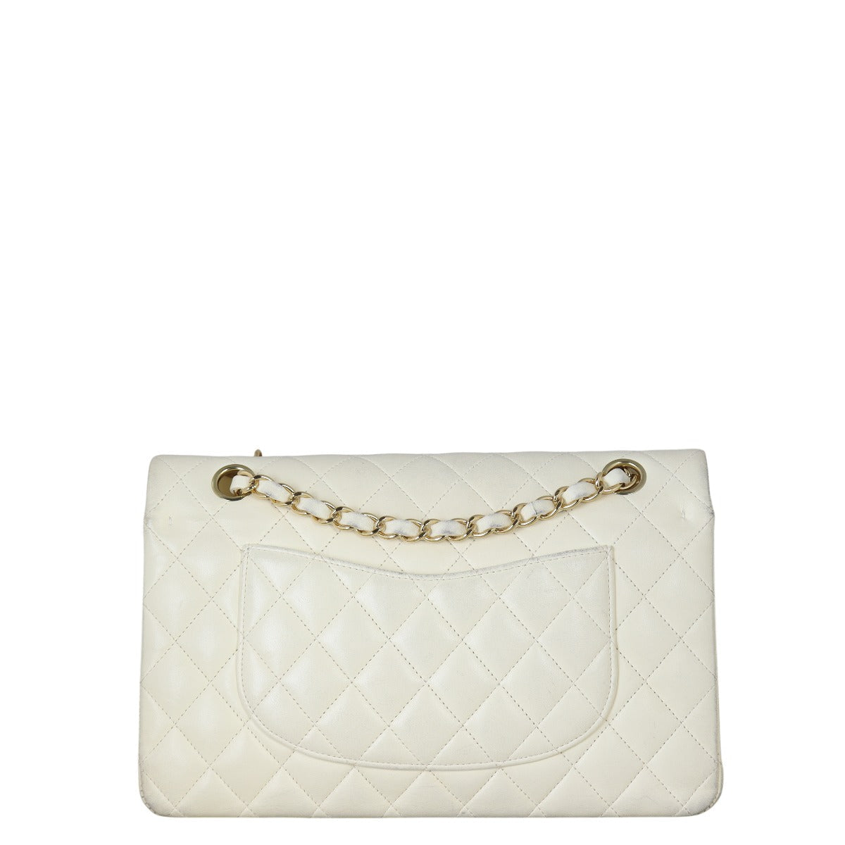 Chanel Classic Double Flap Handbag Quilted White Crossbody Bag