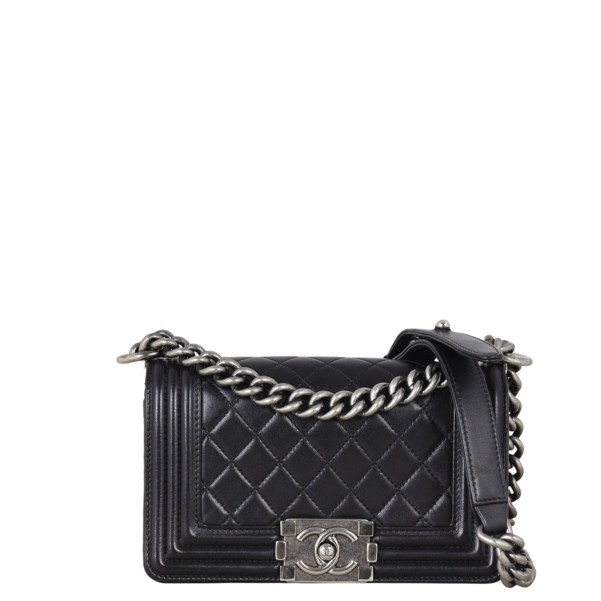 Chanel Boy Handbag Quilted Black Crossbody Bag Small 24102025