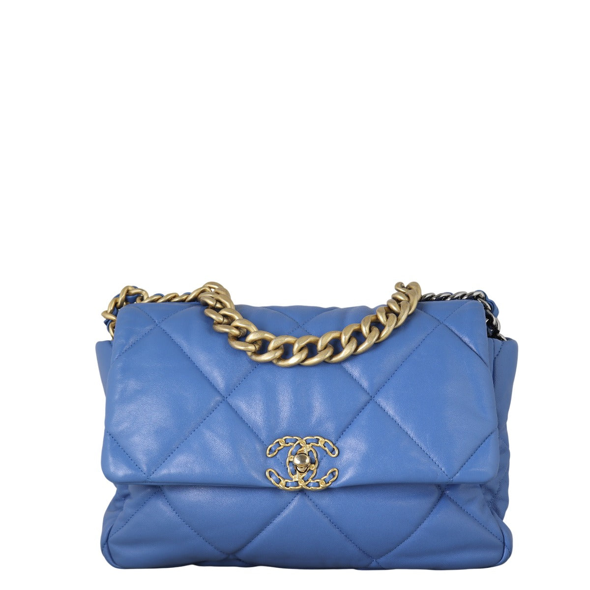 Chanel 19 Flap Bag Quilted Blue Crossbody Bag Medium 31102025