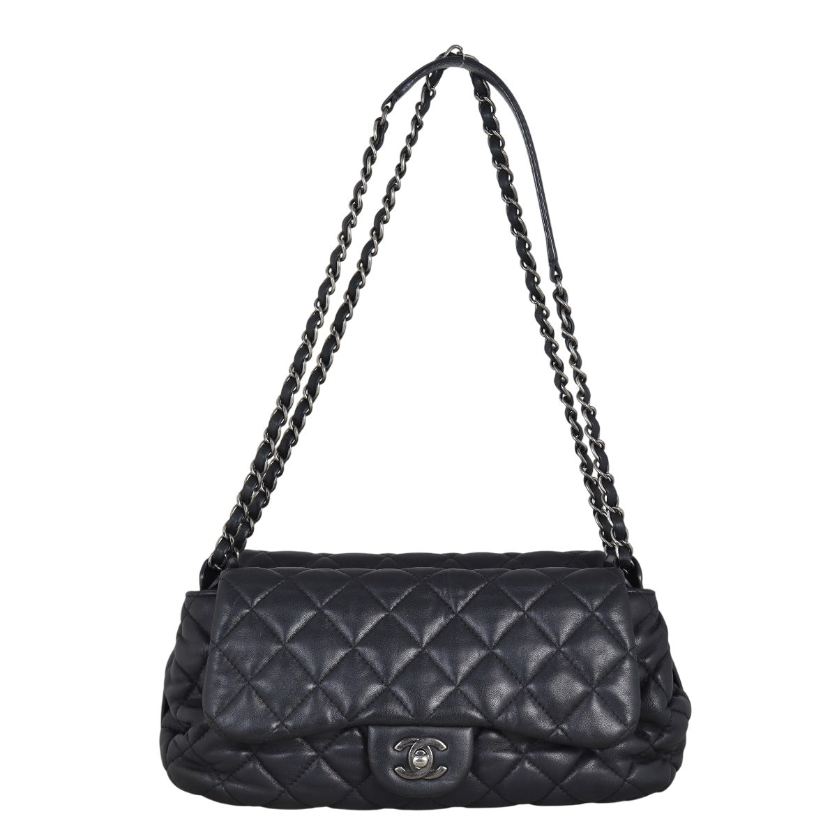 Chanel CC Double Sided Shoulder Bag Quilted Black