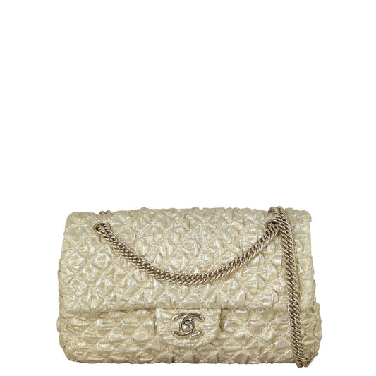 Chanel Classic Double Metallic Bubble Handbag Quilted Small Crossbody Bag