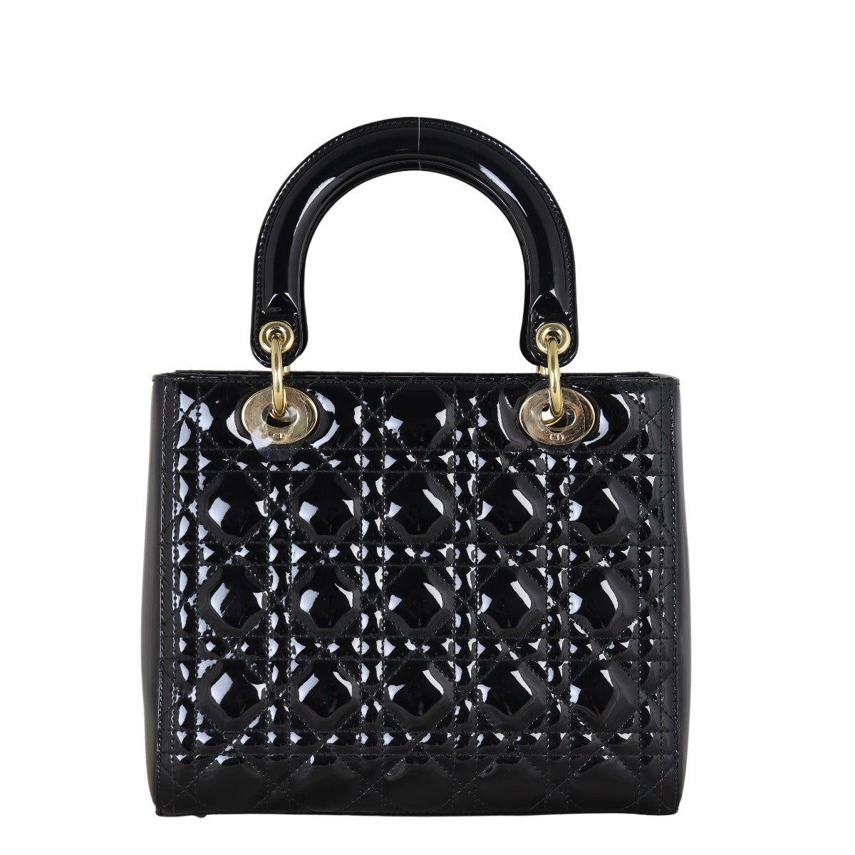 Dior Lady Patent Handbag Medium Travel Bag