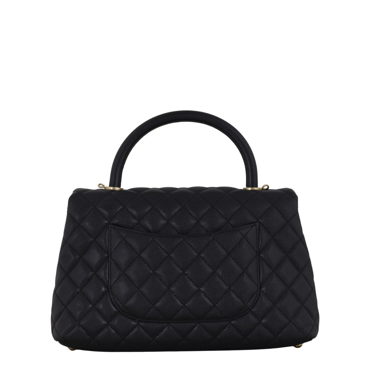 Chanel Coco Top Handle Flap Bag Quilted Black Crossbody Bag