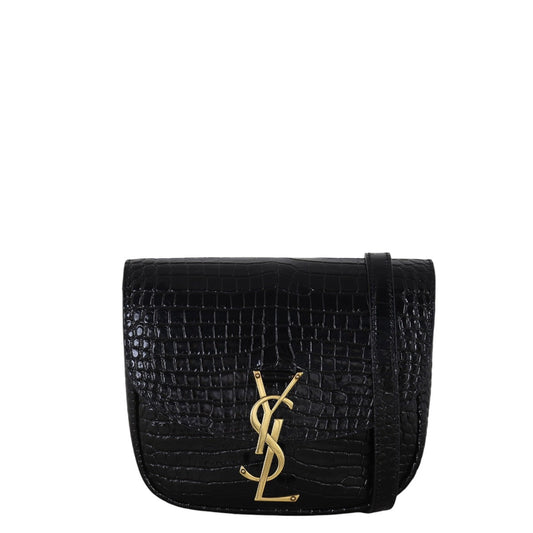 YSL Saint Laurent Kaia Crossbody Croc Embossed Small Crossbody Bag