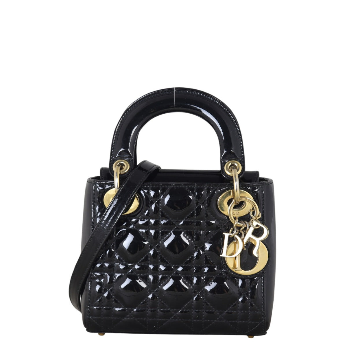 Dior Lady Patent Handbag Mini Travel Bag