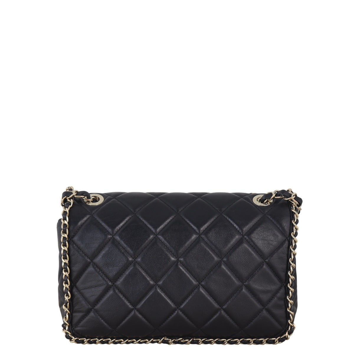 Chanel Running Flap Bag Quilted Black Crossbody Bag