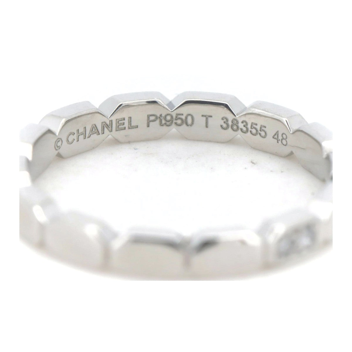 Chanel Platinum Diamond Ring Size 8