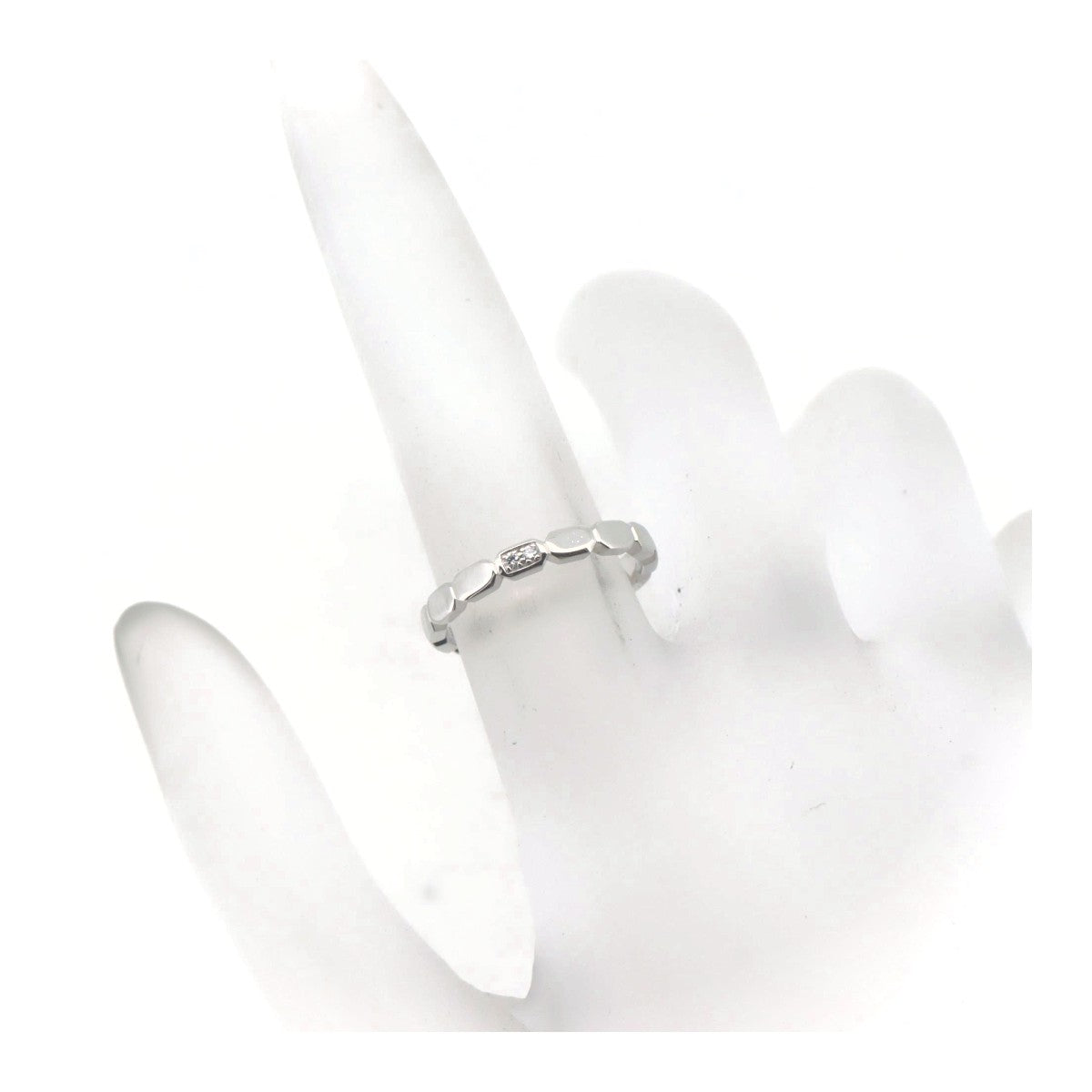 Chanel Platinum Diamond Ring Size 8