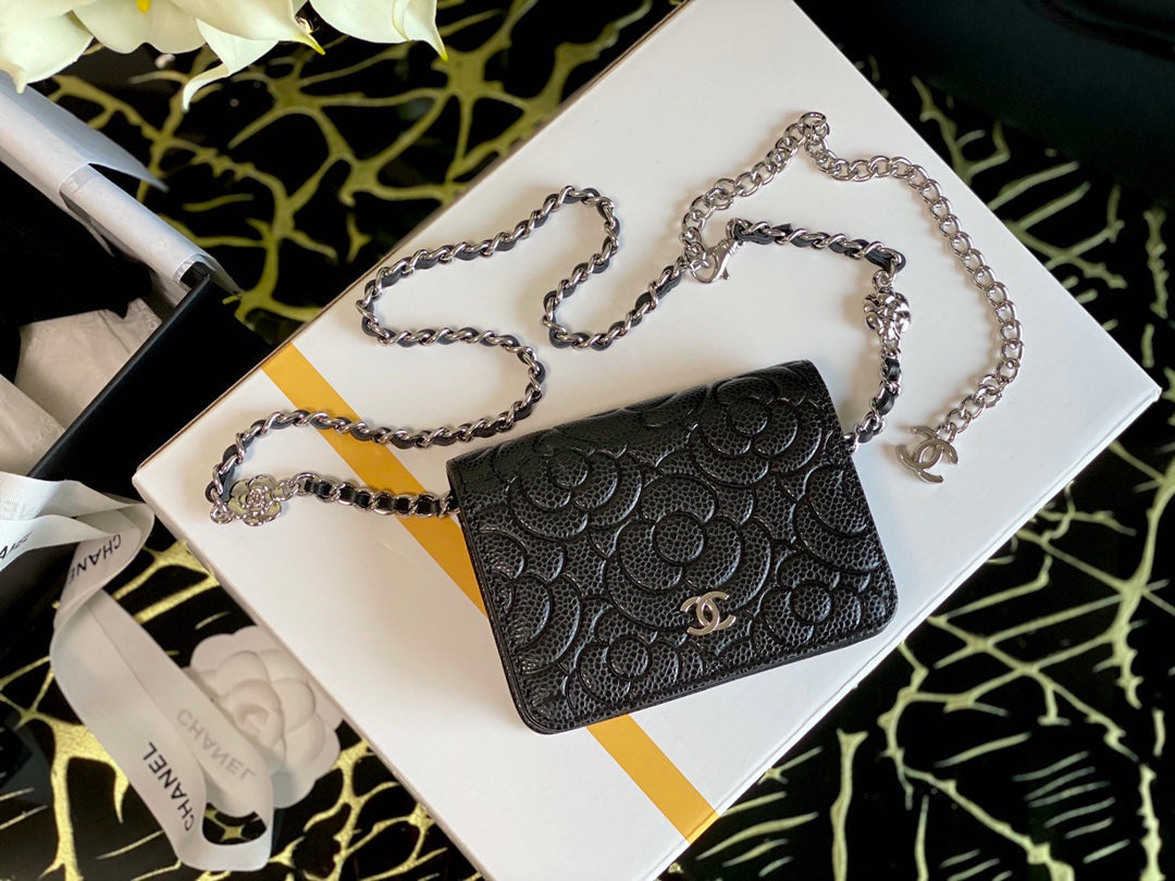 Chlwoc Camellia Bag For Women Black Crossbody Bag