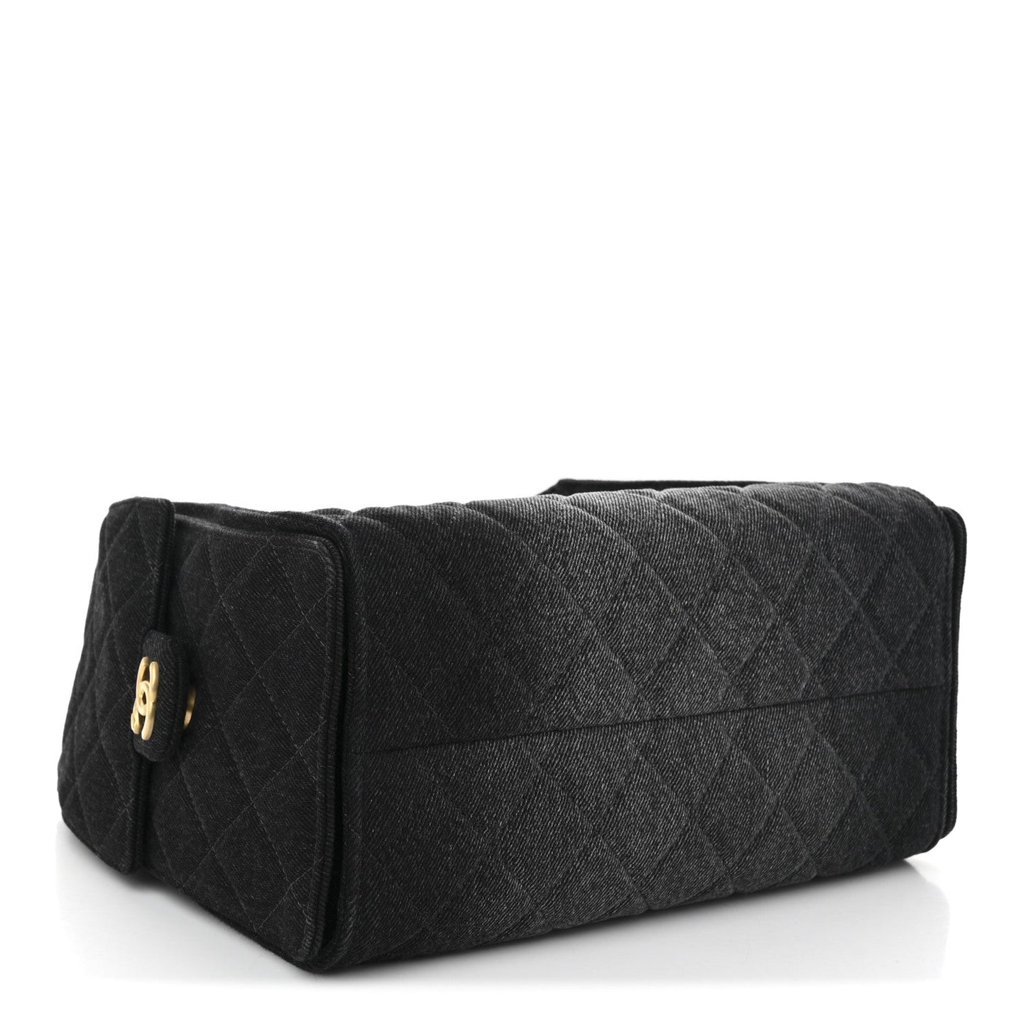 Washed Denim Quilted Small 25 Handbag Black Refined