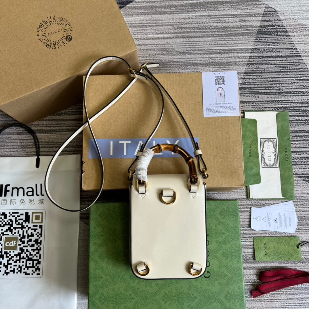 gg Bamboo , ’s 6in White Mini Bag