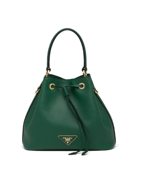 Prada Prada Saffiano Leather Bucket Bag Green