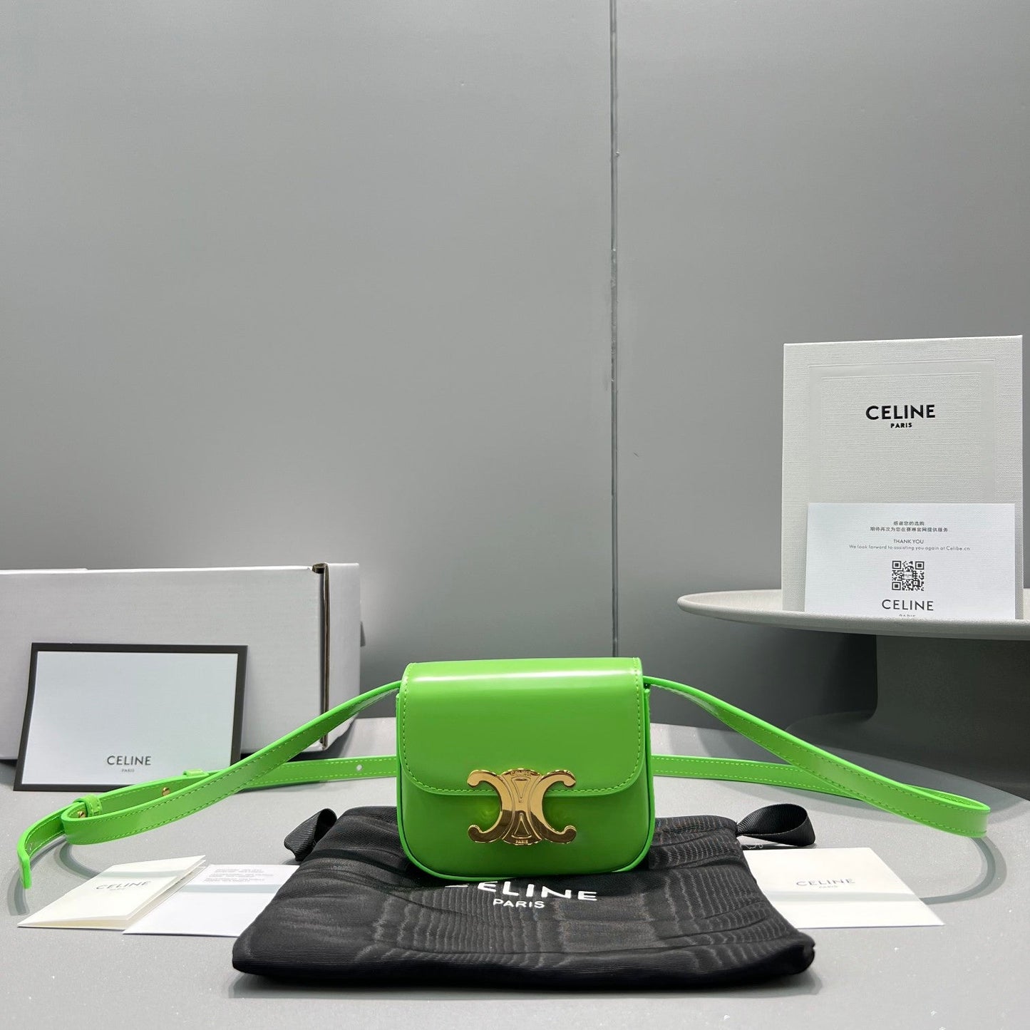 Top Quality Teen Triomphe Bag For Women Green Travel Bag 7In19Cm 2442