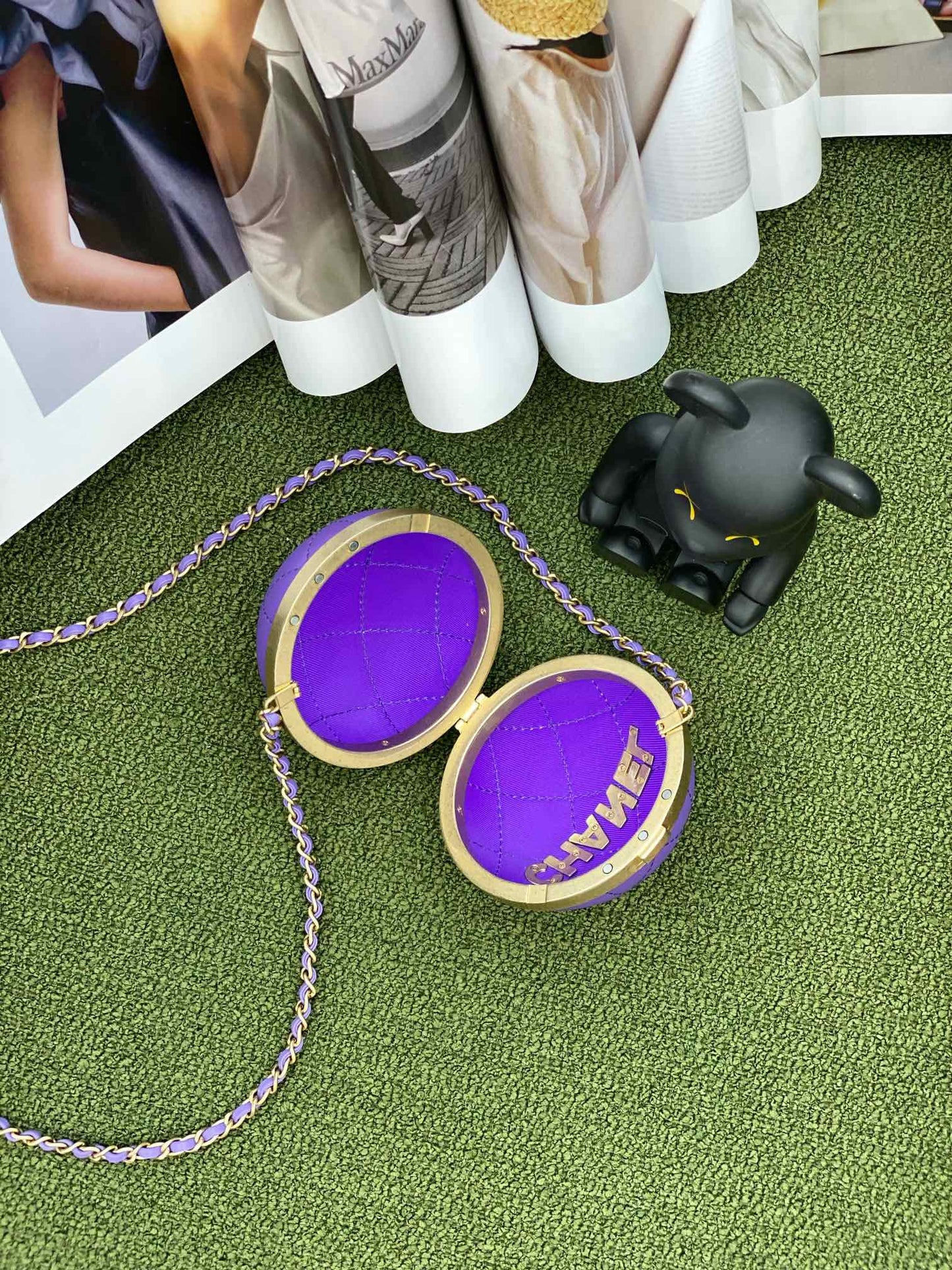 CHL Ball Purple 23.5cm 9.25in Gold Chain Travel Bag