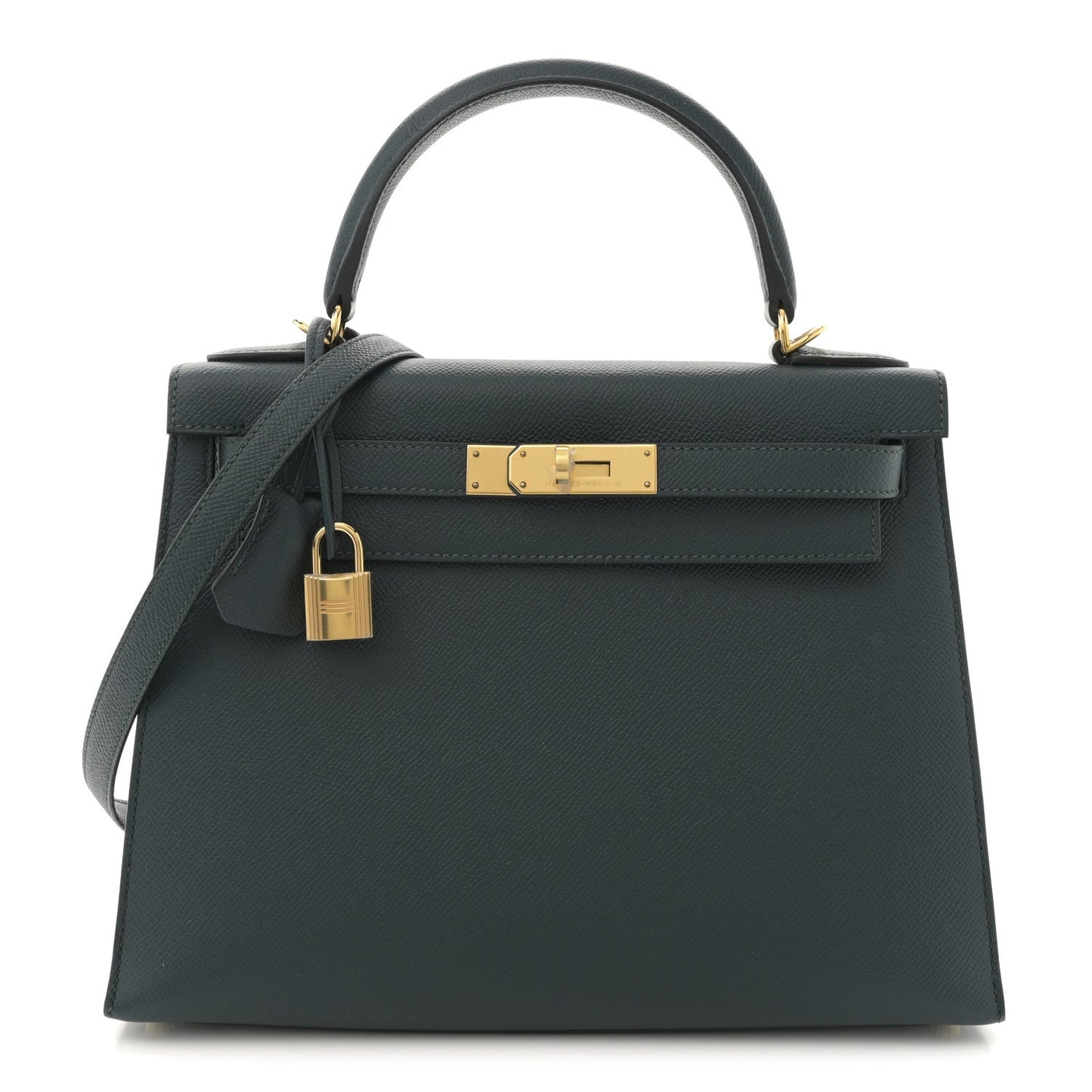 Hermes Epsom Kelly Sellier Vert Cypress Handbag Travel Bag