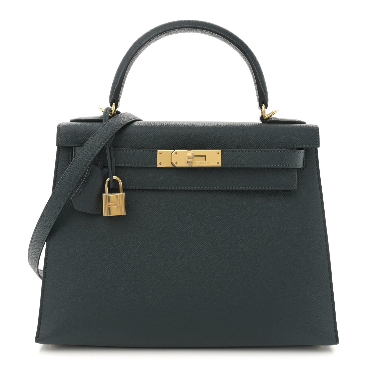 Hermes Epsom Kelly Sellier Vert Cypress Handbag Travel Bag