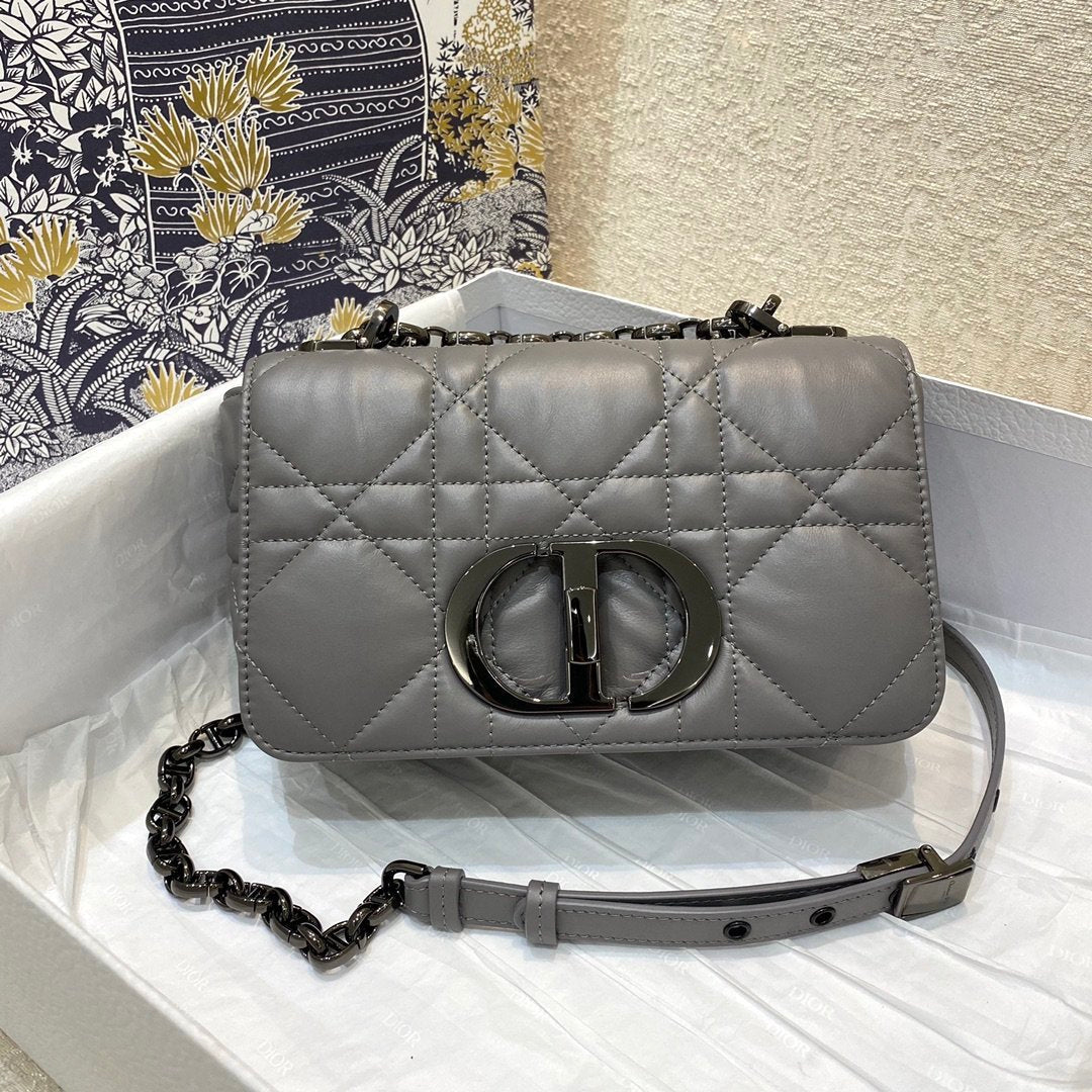 Caro Padded Macrocannage Cd Gray Mini Crossbody Bag
