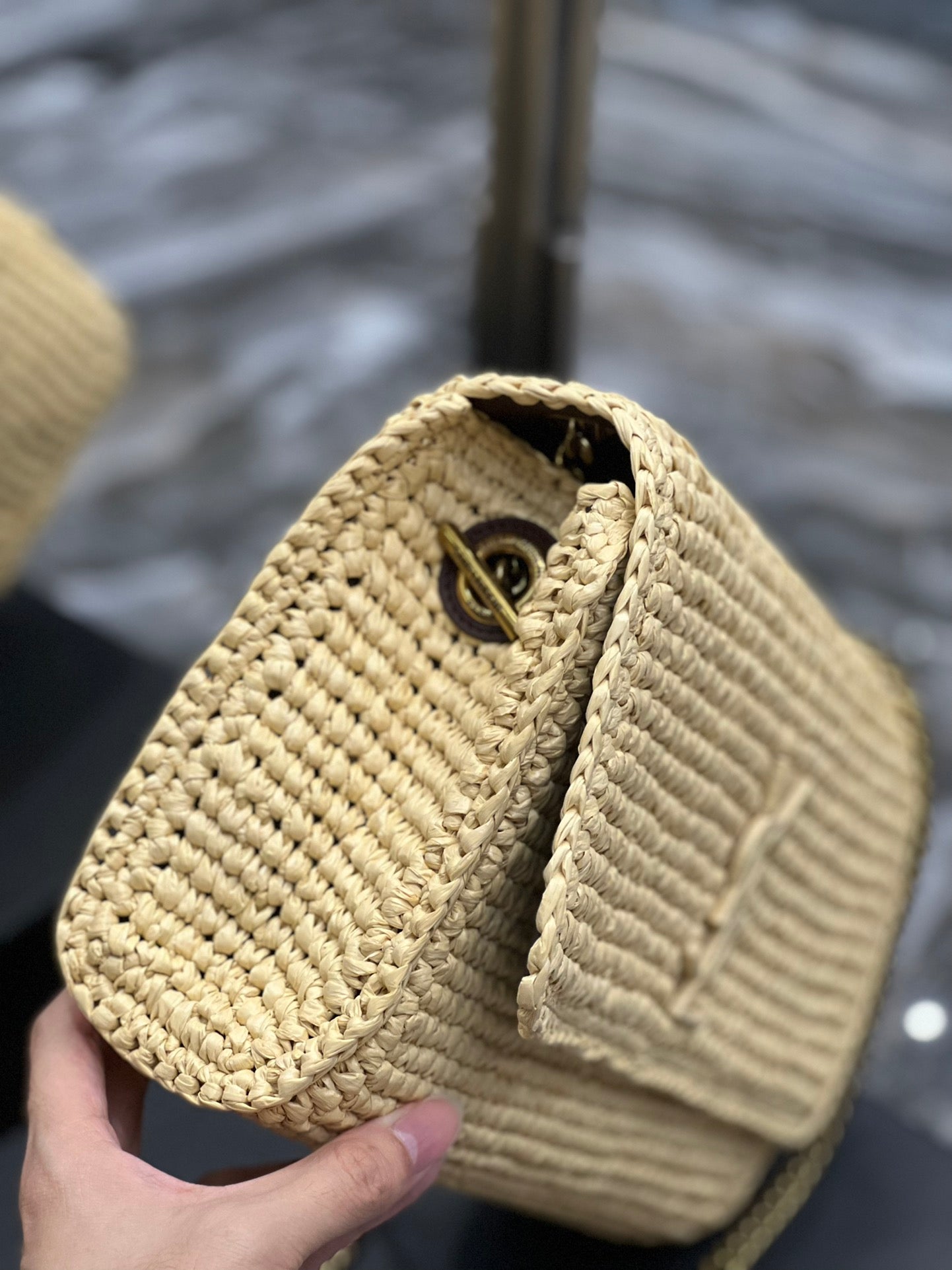 YSL Saint Laurent Niki Shoulder Bag Leather Chain