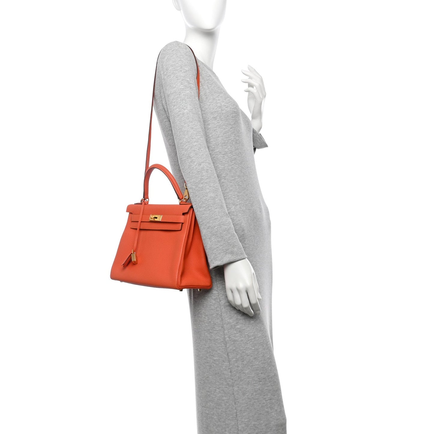 Hermes Togo Kelly Retourne Feu Handbag Travel Bag
