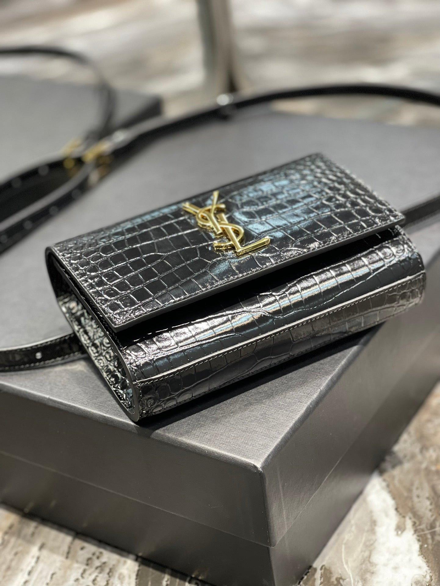 YSL Saint Laurent Kate Belt Light , ’s Black Accessory