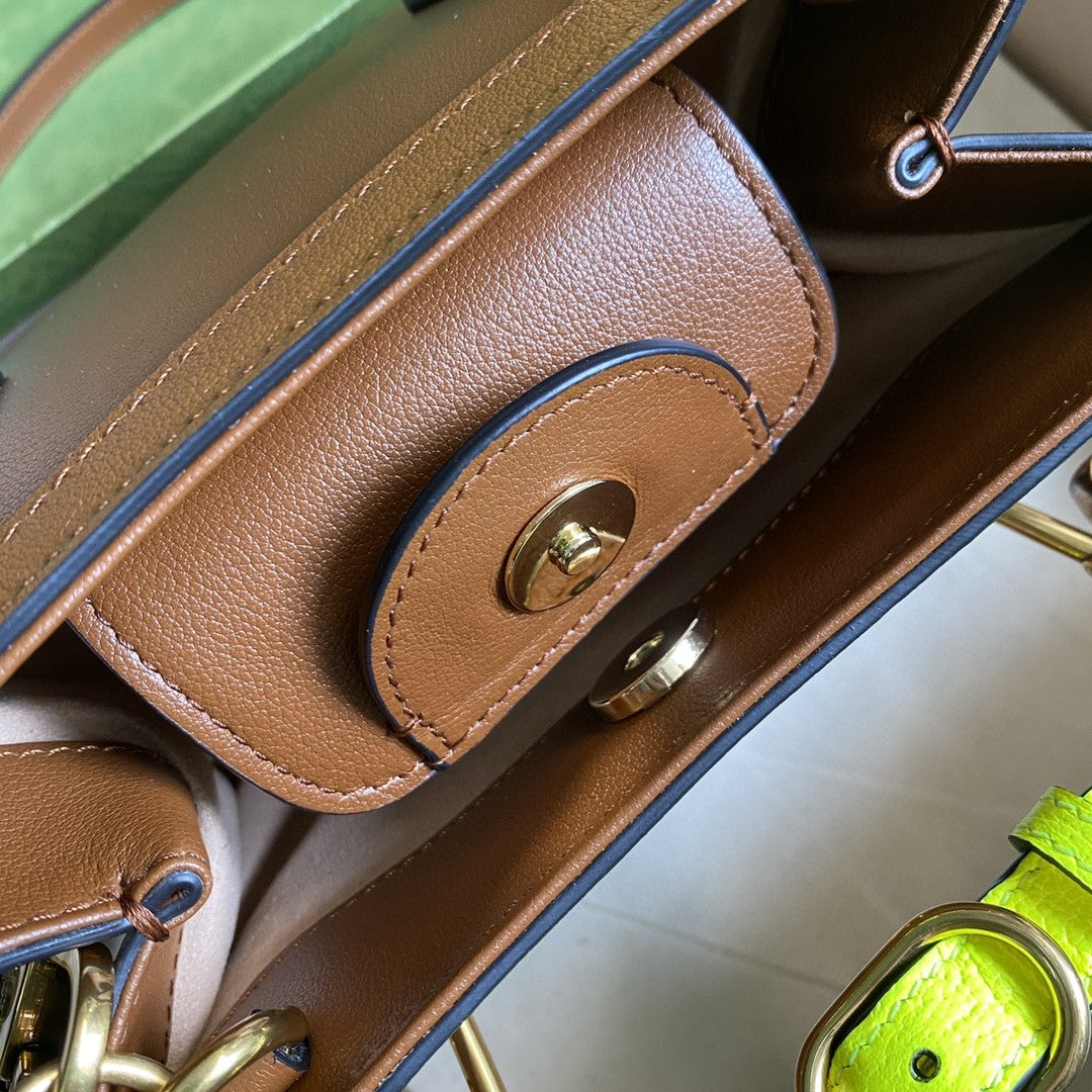 gg Diana 8in 20cm gg Brown Mini Tote Bag